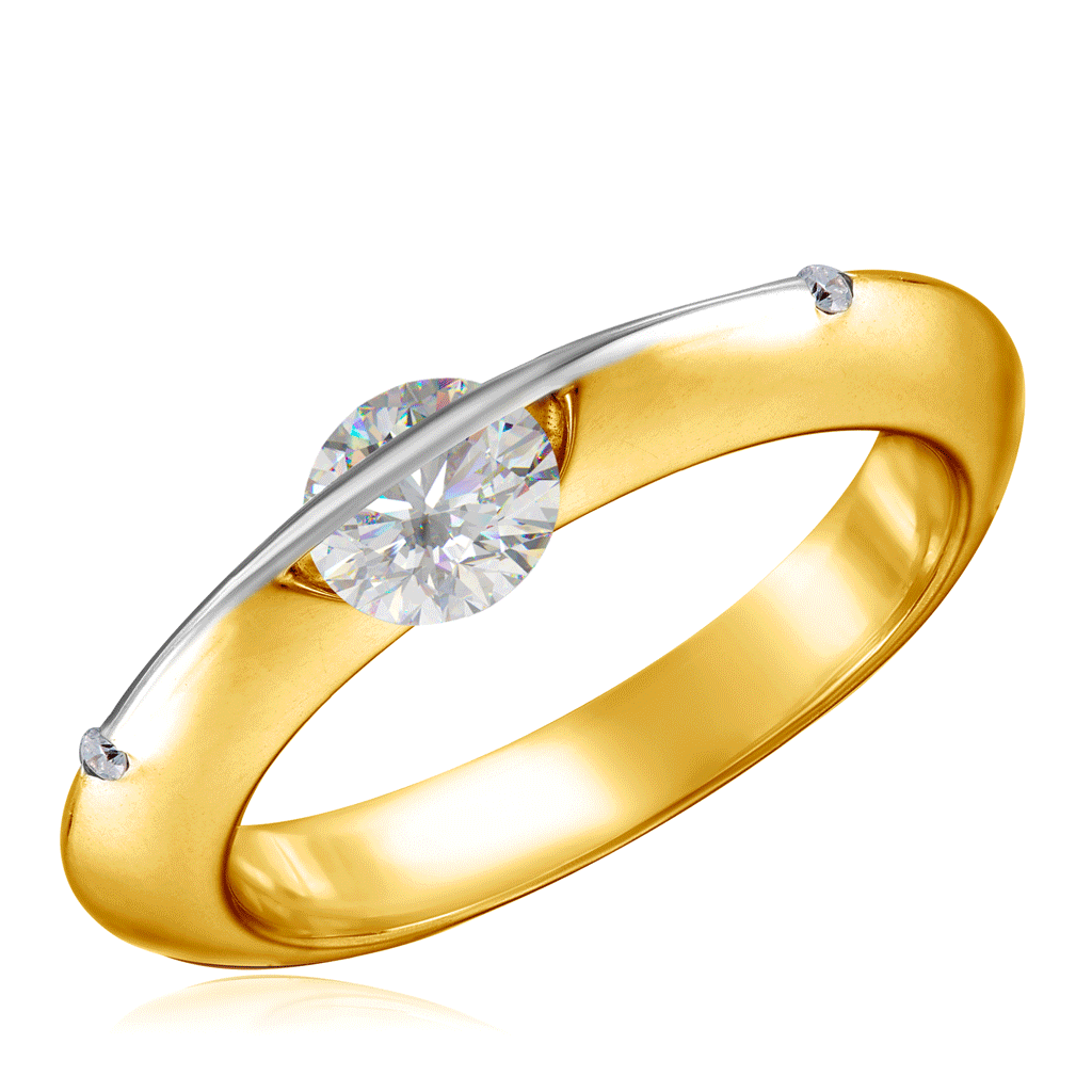 Кольцо из желтого золота Танцующий бриллиант Air