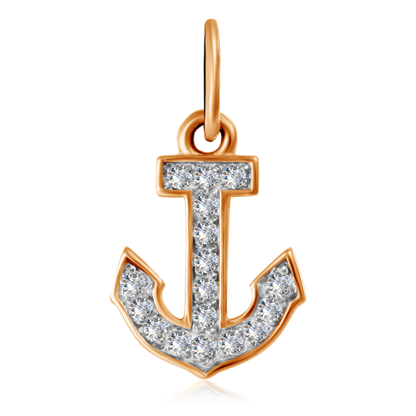 Подвеска из красного золота с фианитом Якорь 27611192000
Подвеска из красного золота с фианитом Якорь 27611192000