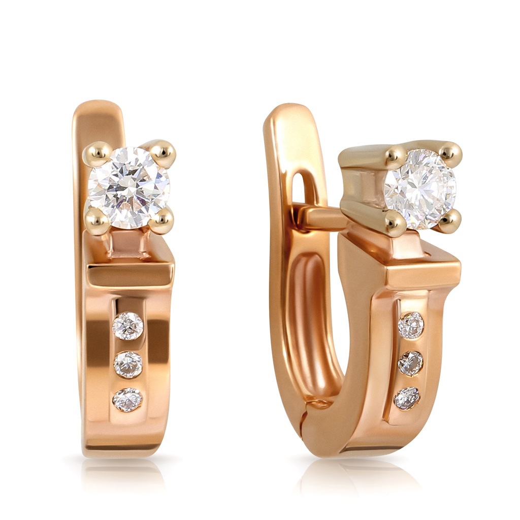 Серьги с английским замком из золота 32С660101 
Серьги с английским замком из золота 32С660101