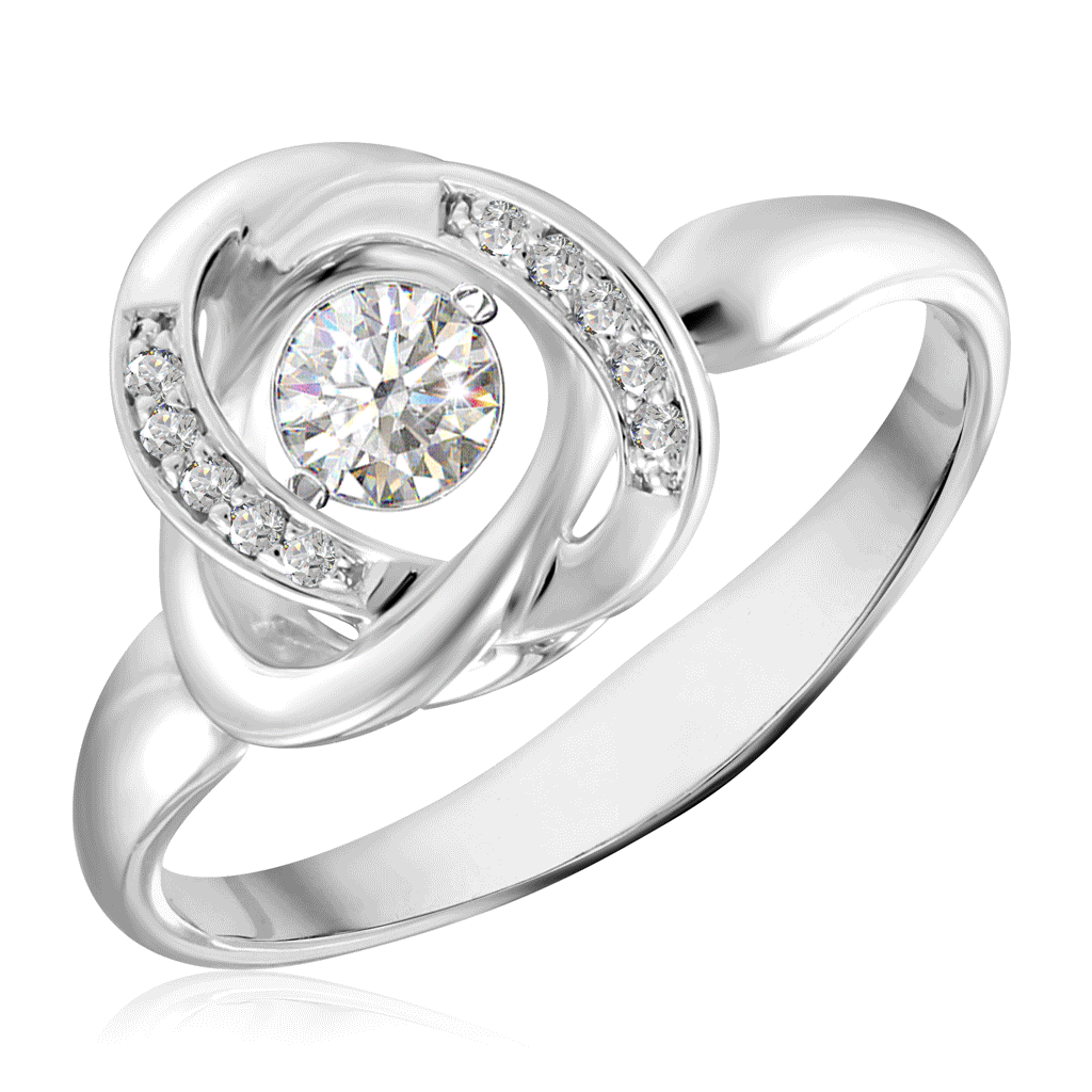 Кольцо из белого золота с бриллиантом
