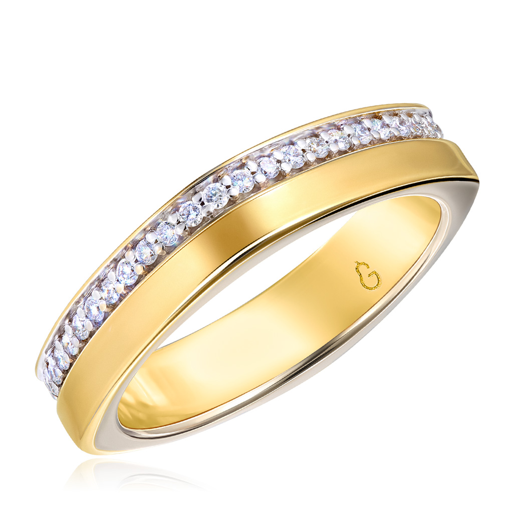 Кольцо обручальное из желтого золота с бриллиантами 45119769170