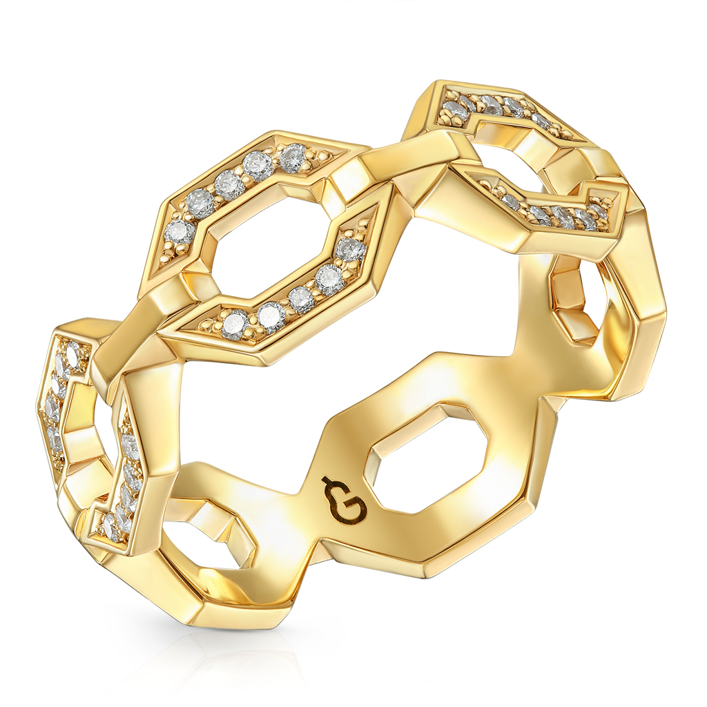 Кольцо из желтого золота с бриллиантами 45819334175