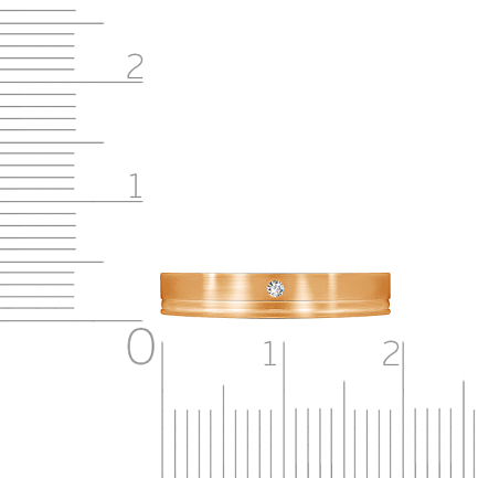 Кольцо обручальное из красного золота с фианитами Сваровски