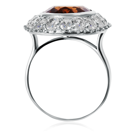 Серебряное кольцо с аметрином и фианитами