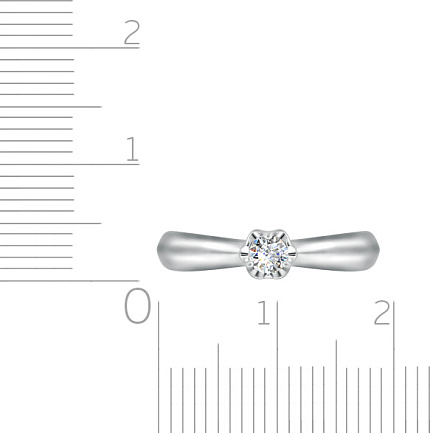 Кольцо из серебра с бриллиантом, позолотой