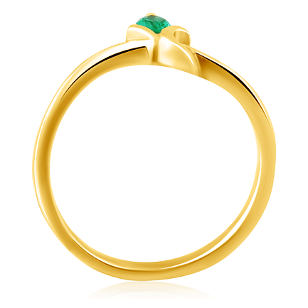 Кольцо из желтого золота с изумрудом