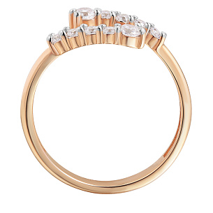 Золотое фаланговое кольцо с фианитом
