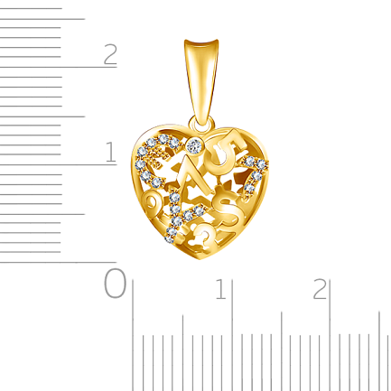 Подвеска из желтого золота с бриллиантами "Сердечко"