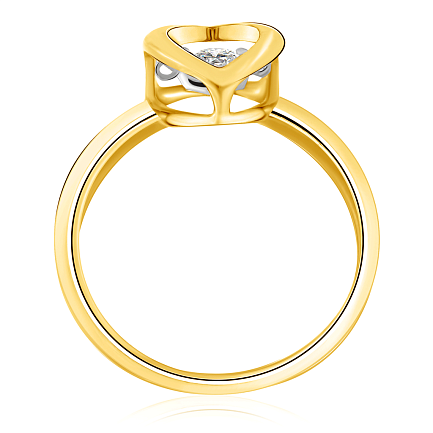 Кольцо из желтого золота с танцующим бриллиантом