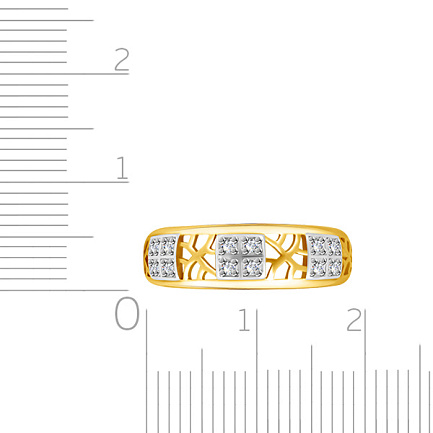 Кольцо из желтого золота с фианитами