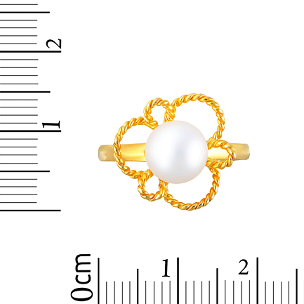 Серебряное кольцо с золочением и жемчугом