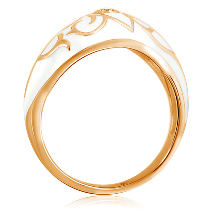 Кольцо из золота с бриллиантом и эмалью