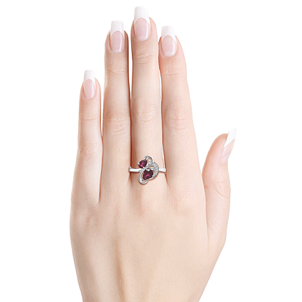 Серебряное кольцо с родолитом