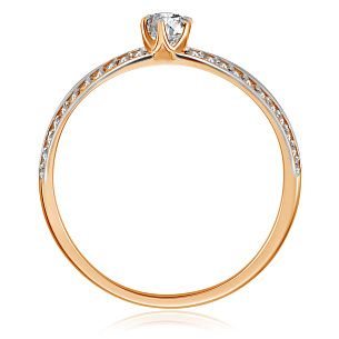Золотое кольцо для помолвки с бриллиантами