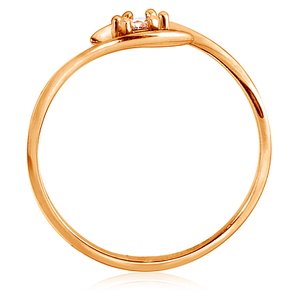 Кольцо из красного золота с фианитами Сваровски