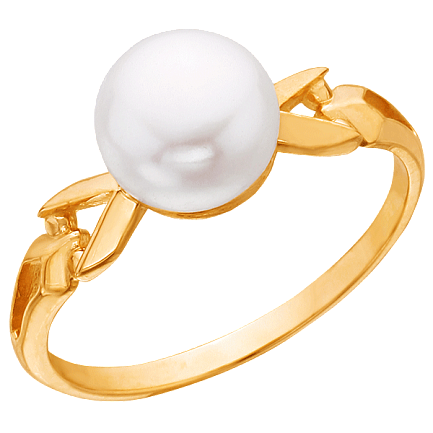 Кольцо из золота с жемчугом