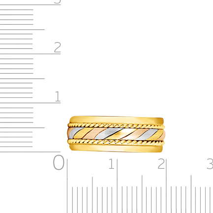 Кольцо обручальное из комбинированного золота