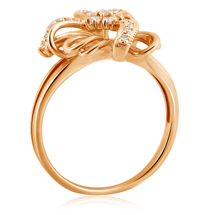 Кольцо из красного золота с бриллиантами