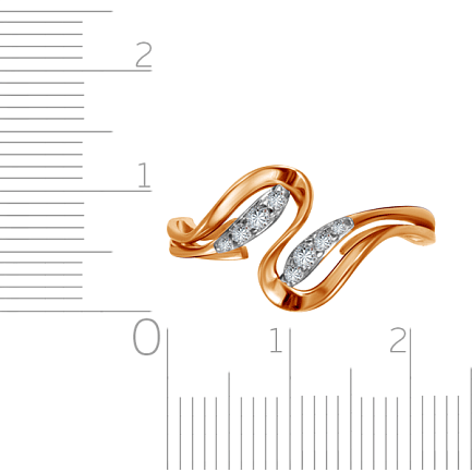 Кольцо с фианитами из золота
