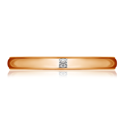 Кольцо обручальное с бриллиантом из золота