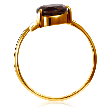 Кольцо из желтого золота с раухтопазом