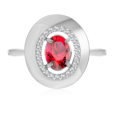 Кольцо с кристаллами Сваровски из серебра