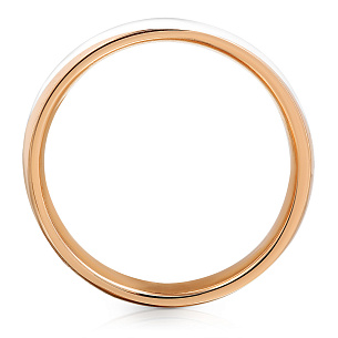 Кольцо обручальное из красного золота с керамикой