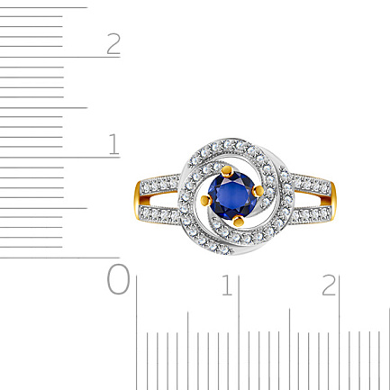 Кольцо с сапфиром и бриллиантами из золота