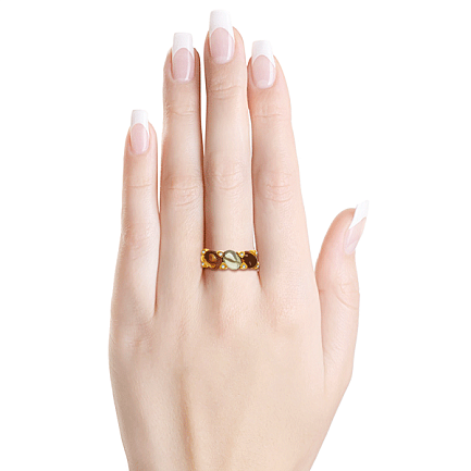 Кольцо золотое с цитрином и бриллиантами