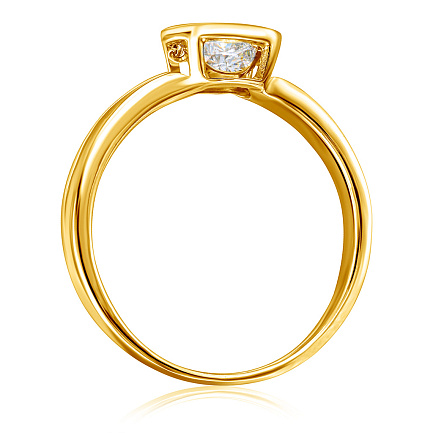 Кольцо из золота с танцующим бриллиантом