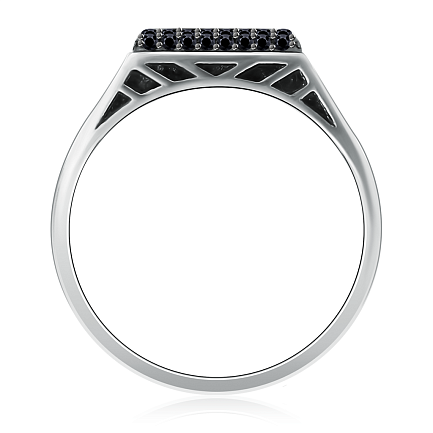 Мужское серебряное кольцо с фианитами