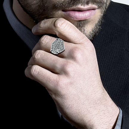 Мужское кольцо серебряное без камня