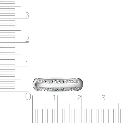 Кольцо обручальное из белого золота с бриллиантами