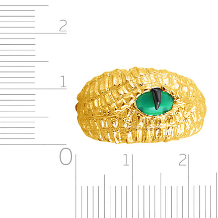 Кольцо из желтого золота с ониксом