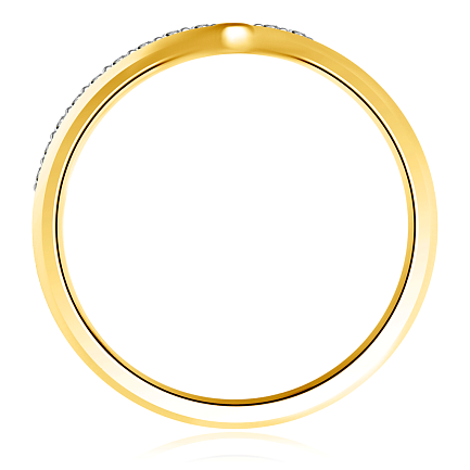 Кольцо из желтого золота с фианитами