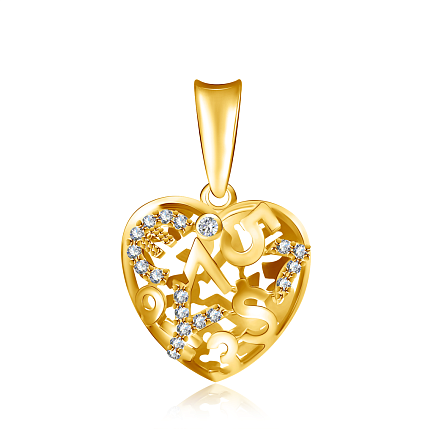 Подвеска из желтого золота с бриллиантами "Сердечко"