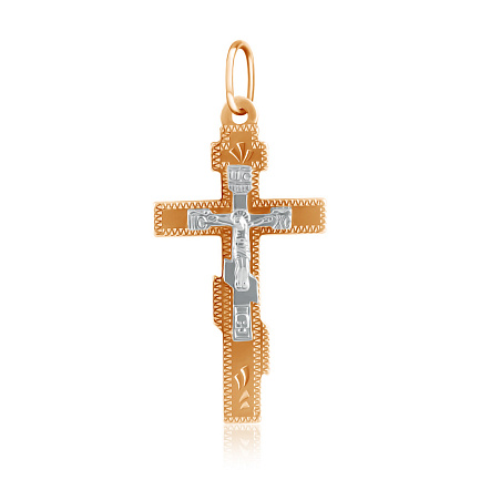 Крест из комбинированного золота