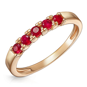 Кольцо из красного золота с рубином