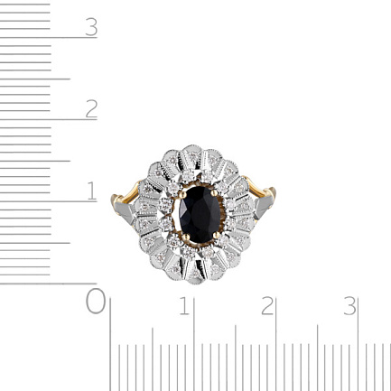 Кольцо из золота с сапфиром и бриллиантами