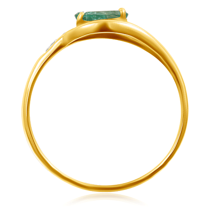 Кольцо из желтого золота с изумрудом
