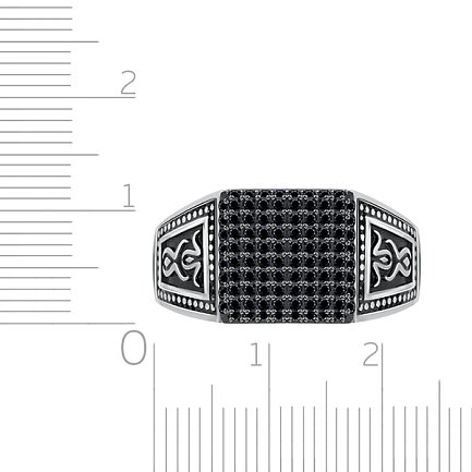 Мужское серебряное кольцо с фианитами