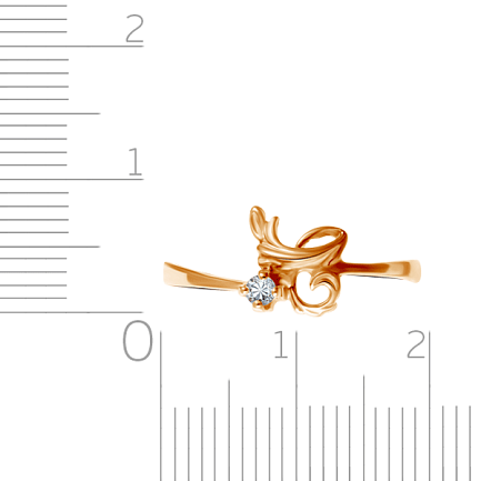 Кольцо из золота 585 пробы с фианитом