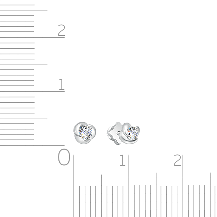 Серьги-пусеты с бриллиантами из белого золота