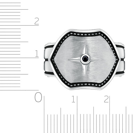 Кольцо мужское из серебра с сапфиром