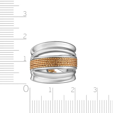 Кольцо из серебра с позолотой