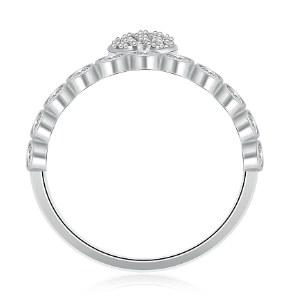 Кольцо из серебра с фианитами, эмалью