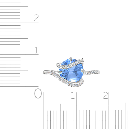 Кольцо с кристаллами Сваровски серебряное