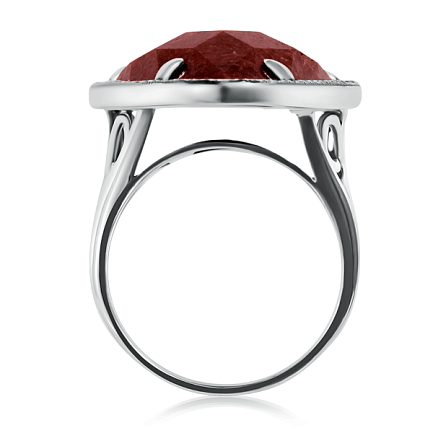 Серебряное кольцо с родонитом