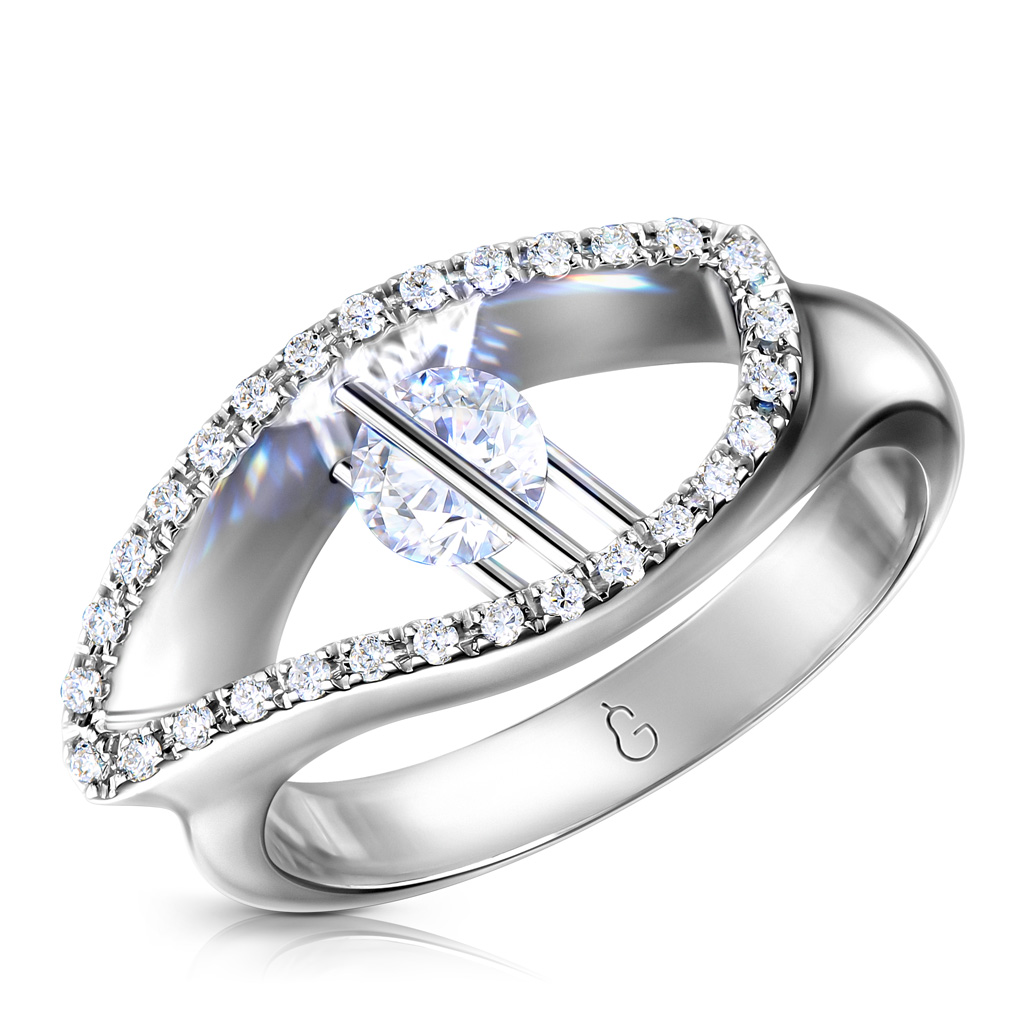 Кольцо из белого золота с бриллиантами Я5319543175