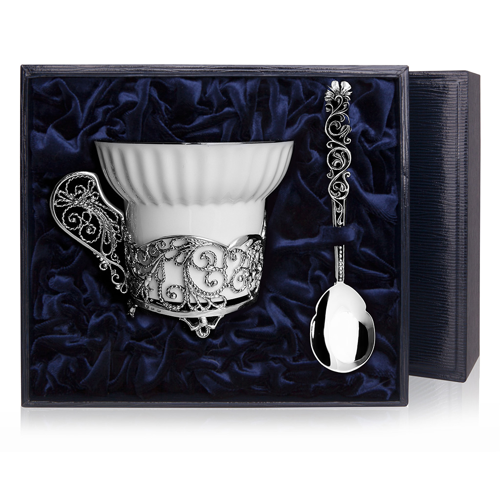 Чайный набор из серебра arya home collection чайный набор exclusive из костяного фарфора dory gold